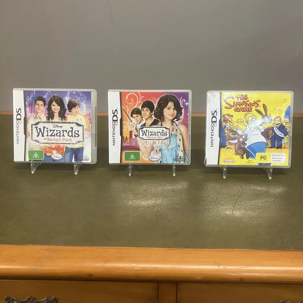 Nintendo DS Games - The Simpsons Game, Disney Wizards of Waverly Place & Spellbound - Complete Image 1++