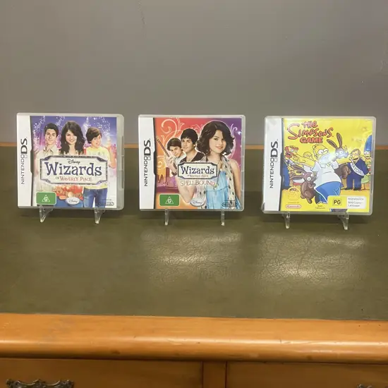 Nintendo DS Games - The Simpsons Game, Disney Wizards of Waverly Place & Spellbound - Complete