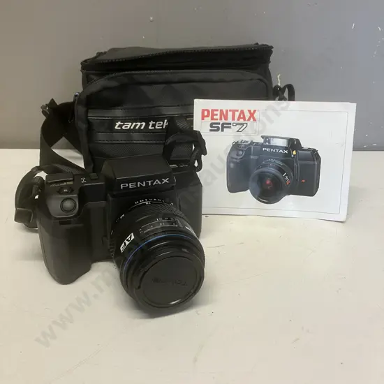 Pentax SF7 Film Camera, Tokina AF 35-70mm 1:3.5-4.6. 52 Japan With Manual and Bag