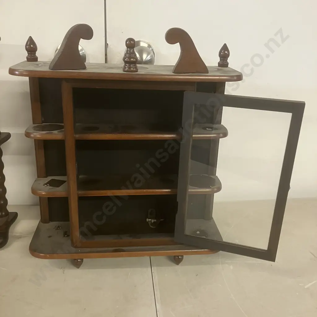 Wooden Trinket Shelf & Trinket Cabinet With Glass Door - Wall Mounted Image 1++
