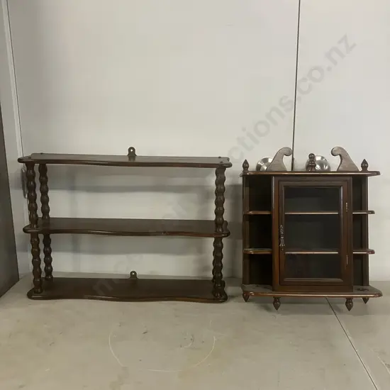 Wooden Trinket Shelf & Trinket Cabinet With Glass Door - Wall Mounted