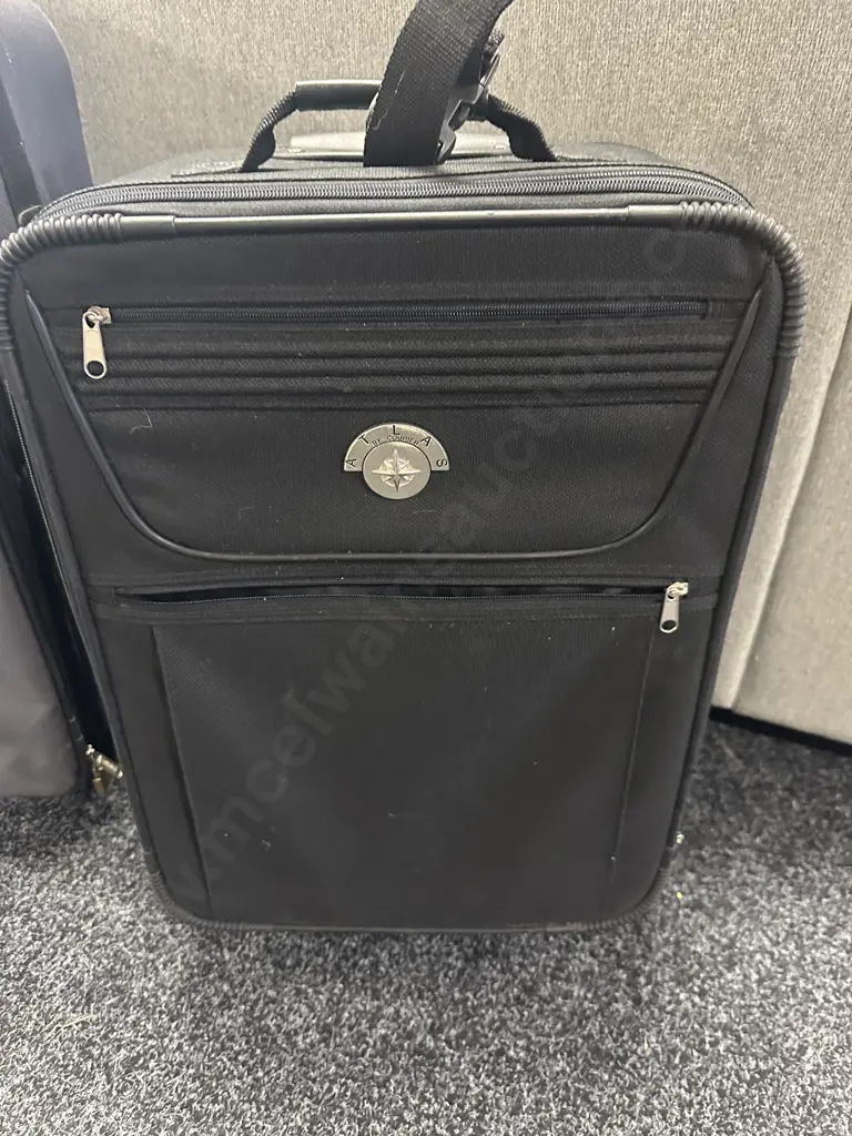 Pair Of Courier Soft Sided Suitcases Black & Grey Image 1++