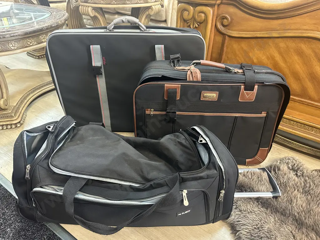 Soft Case Suitcases x2 Including Fuego & Ascot Flight Luggage Bag Image 1++