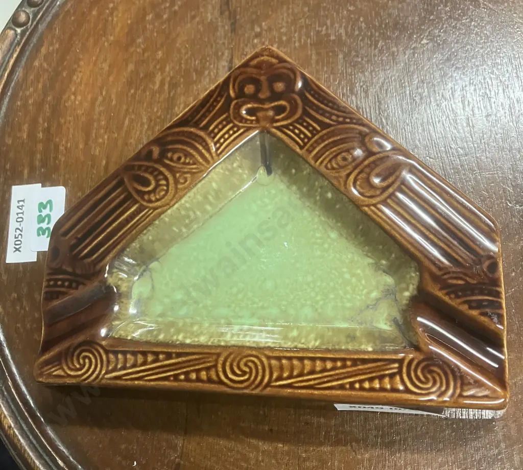 Crown Lynn Wharetana Ware Whare  Ashtray Impressed Shape Number 1015 To Reverse Image 1++