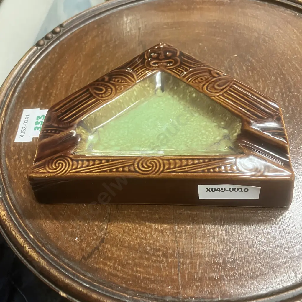 Crown Lynn Wharetana Ware Whare  Ashtray Impressed Shape Number 1015 To Reverse Image 1++