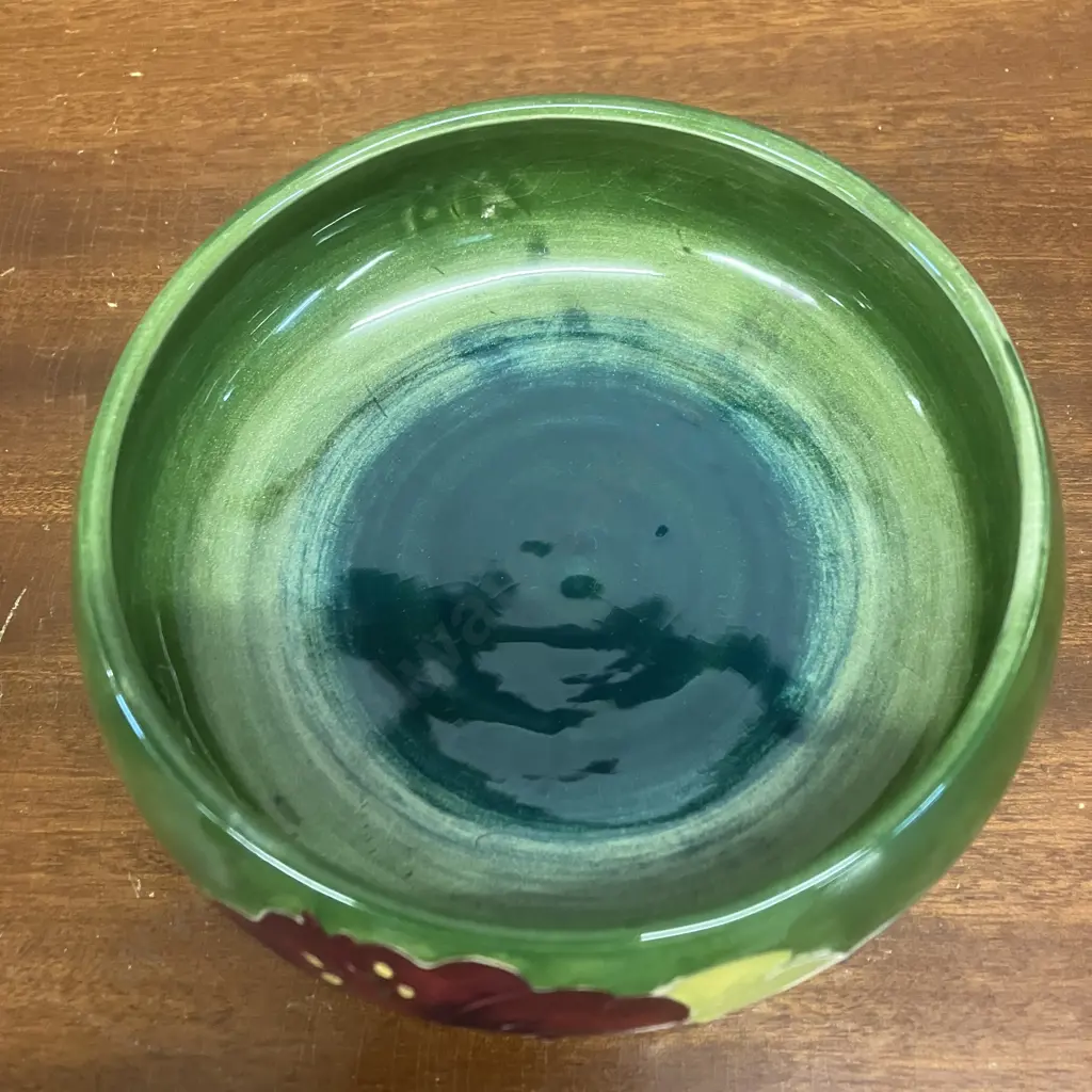 Moorcroft Pottery Hibiscus Pattern Circular Lidded Trinket Dish x 12cm Image 1++