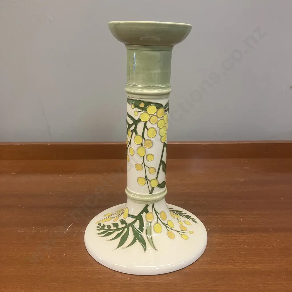 Moorcroft Pottery Wattle Pattern Candlestick. 20.5cm Image 1++