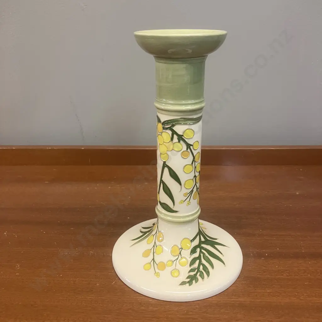 Moorcroft Pottery Wattle Pattern Candlestick. 20.5cm Image 1++