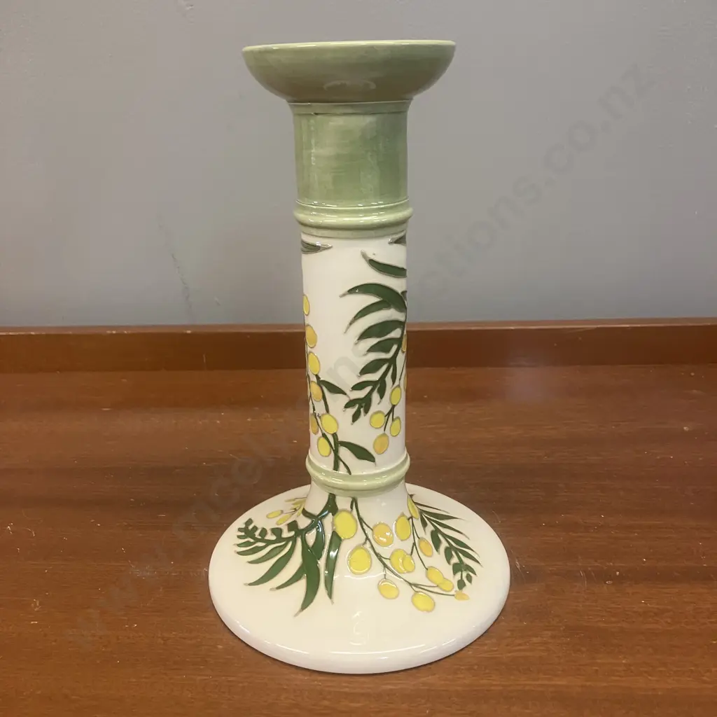 Moorcroft Pottery Wattle Pattern Candlestick. 20.5cm Image 1++