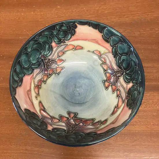 Moorcroft 'Mamoura' Design by Sally Tuffin Tube Lined Bowl 1994, Stamped. 7.5 x 15.5cm