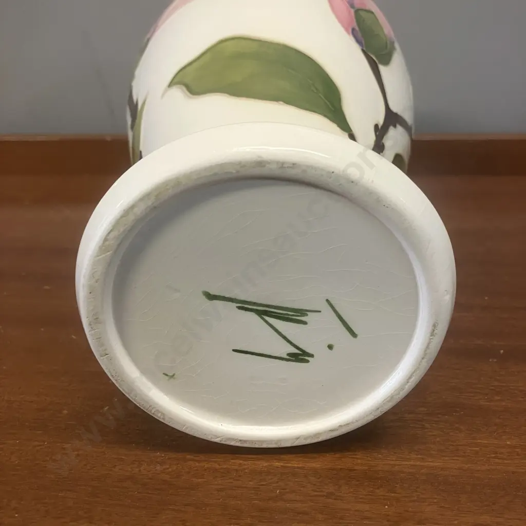 Moorcroft Magnolia Pattern Baluster Shape Vase. Signed. 26cm (As Found) Image 1++