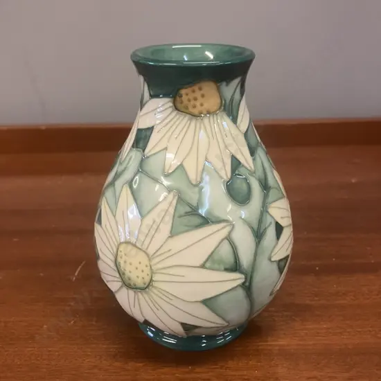 Moorcroft Pottery Summer Lawn Pattern Vase Signed By John Moorcroft 95. H14cm
