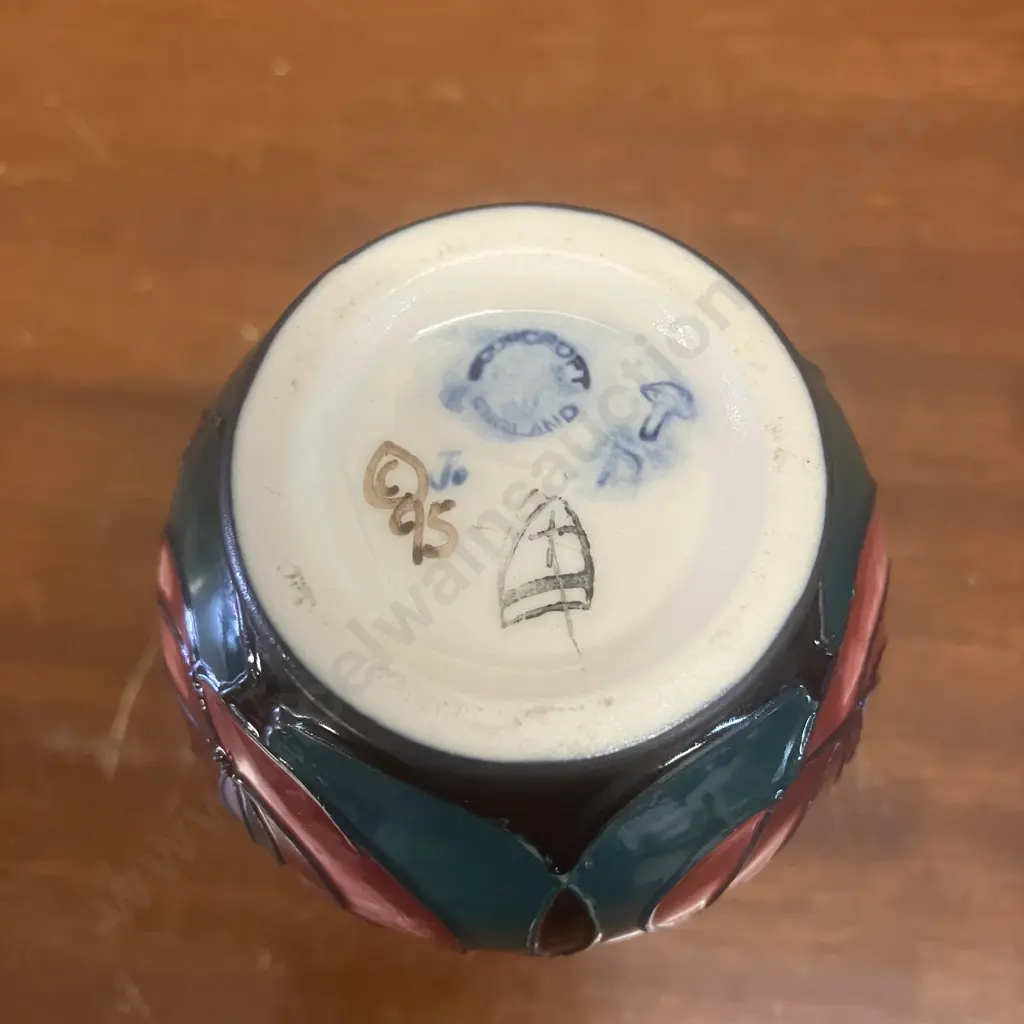 Moorcroft Pottery 'Tribute To Charles Rennie Mackintosh' Bud Vase by Rachel Bishop 1995. H9.5cm Image 1++