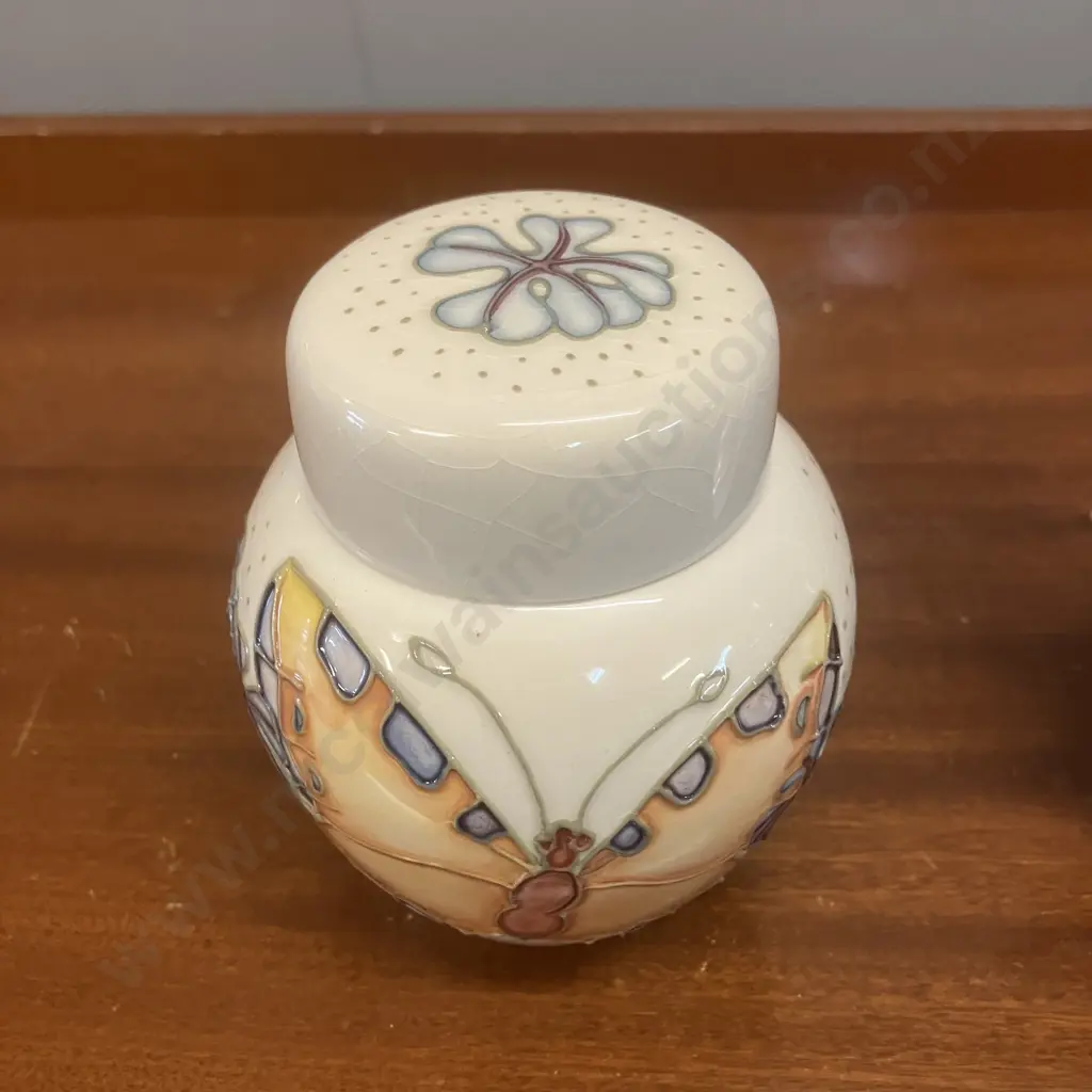 Moorcroft Butterfly Pattern Ginger Jar 10.5cm & Butterfly Pin Dish 10.5cm Image 1++
