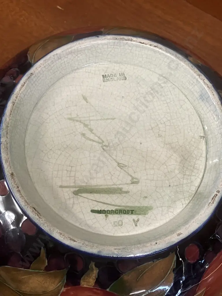 William Moorcroft Pomegranate Large Footed Bowl c.1930 (Damaged) 10 x 21.5cm Image 1++