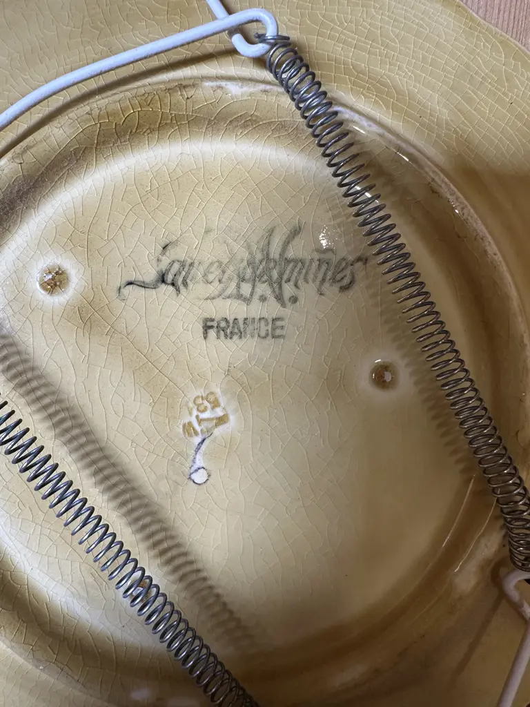 Sarreguemines French Majolica Strawberry Fruit Plate Dia20cm.  Image 1++