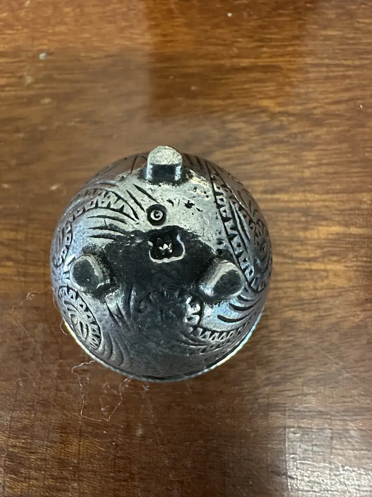 Past Times Modern Reproduction Pewter Egg Shaped Pin Cushion With Box Image 1++