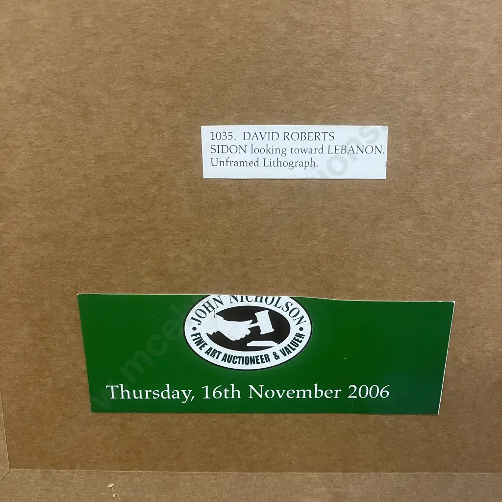 Davis Roberts Sidon Lithograph -  Looking Toward Lebanon. Signed. 50 x 65cm Image 1++