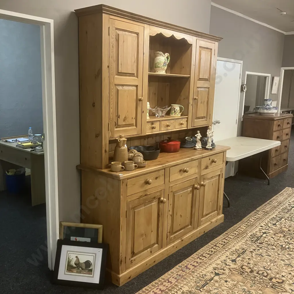 Traditional Baltic Pine Dresser - 2 Piece. H214 W183 D50cm Image 1++