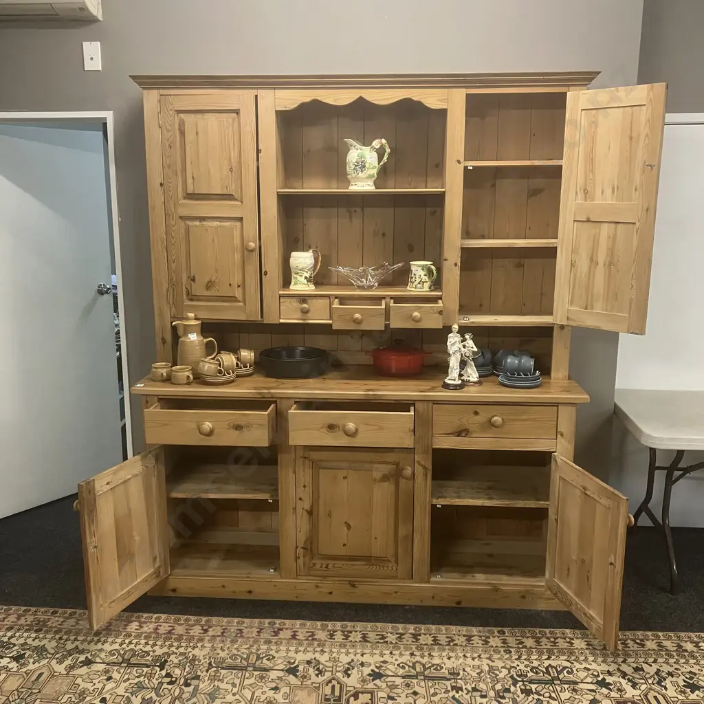 Traditional Baltic Pine Dresser - 2 Piece. H214 W183 D50cm Image 1++