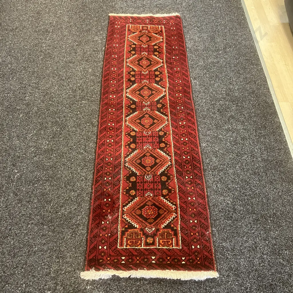 Persian Floor Runner - Reds & Blacks 200 x 59cm Image 1++