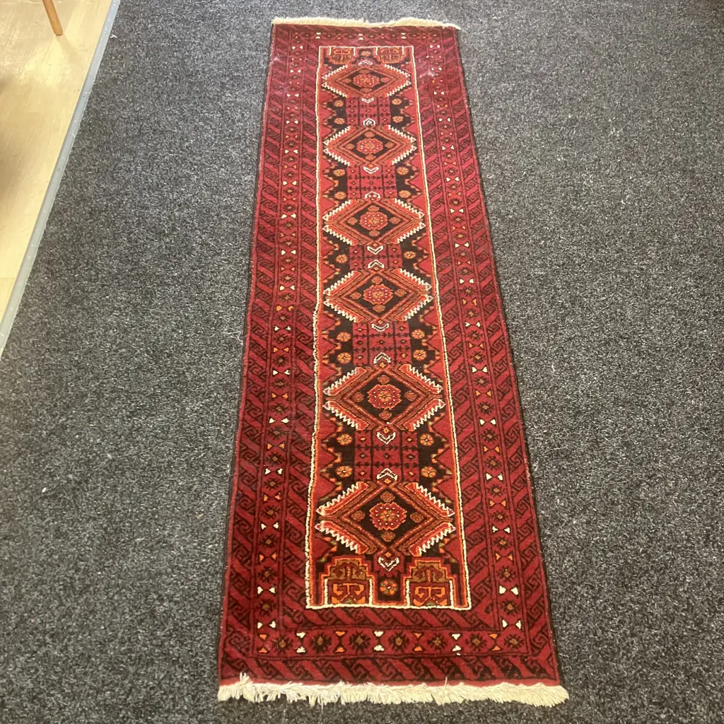 Persian Floor Runner - Reds & Blacks 200 x 59cm Image 1++