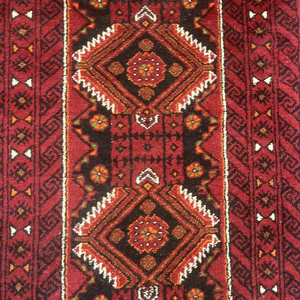 Persian Floor Runner - Reds & Blacks 200 x 59cm Image 1++