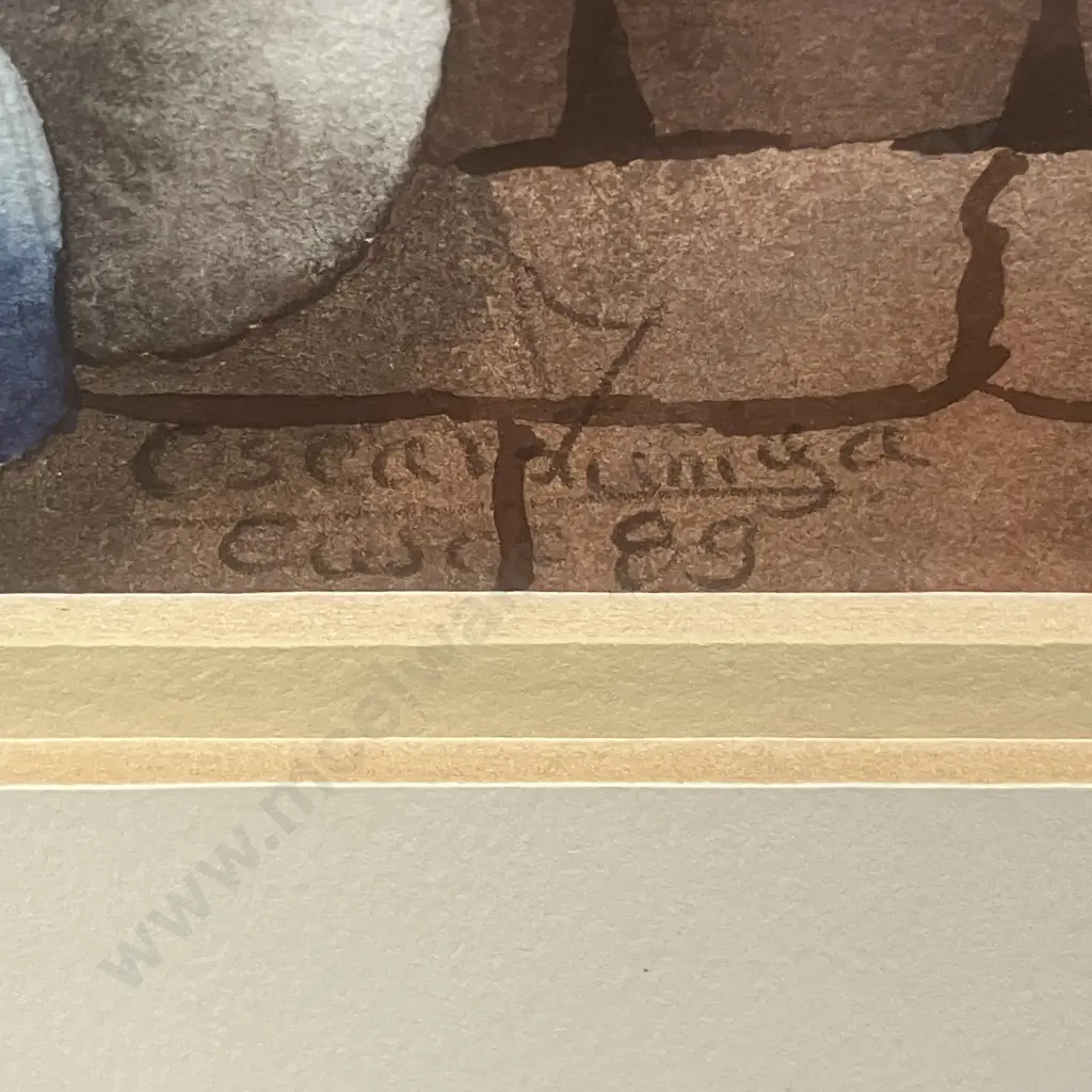 Cusco 89 Peruvian Village Scene Framed Watercolour. 40 x 32cm Image 1++