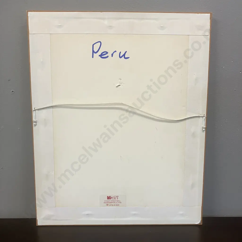 Cusco 89 Peruvian Village Scene Framed Watercolour. 40 x 32cm Image 1++