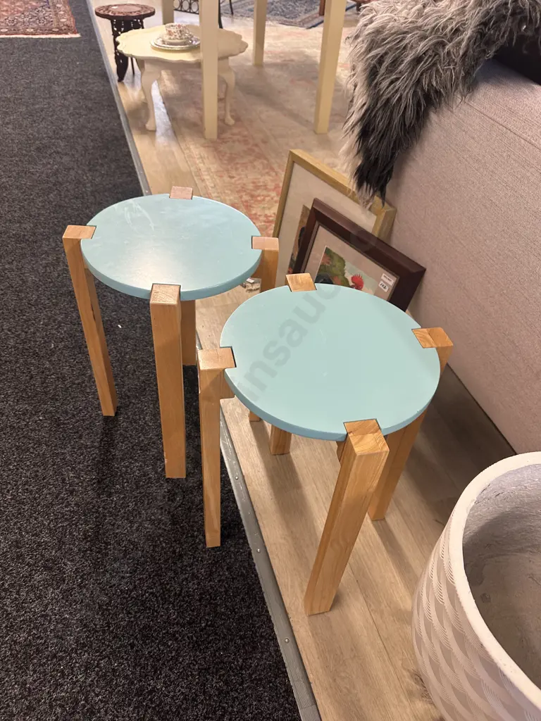 Pair of Stools Ex Freedom Furniture Image 1++