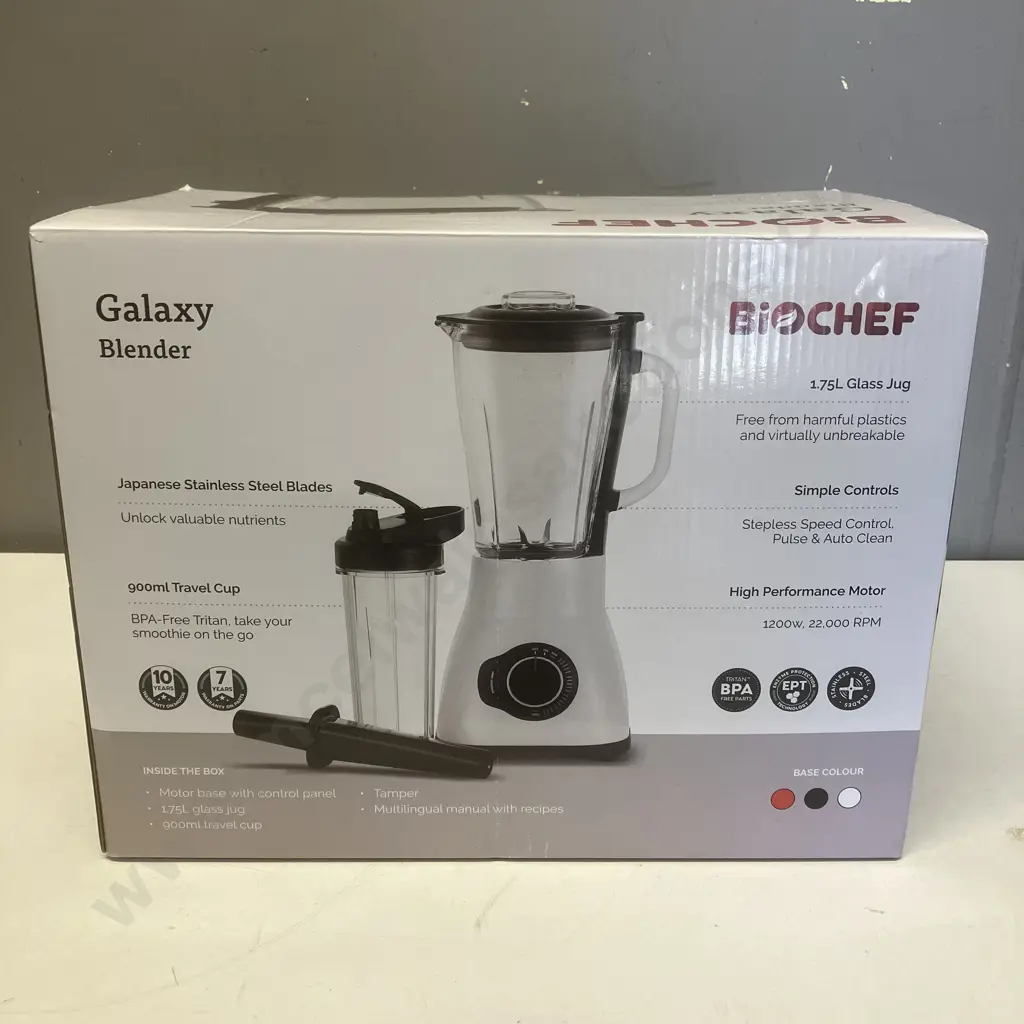 BioChef Galaxy Blender White In Box With Manual & Recipe Book Image 1++