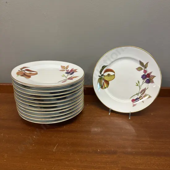 Royal Worcester Evesham Gold Bread & Butter Plates x13