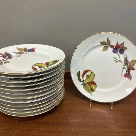 Royal Worcester Evesham Gold Bread & Butter Plates x13
