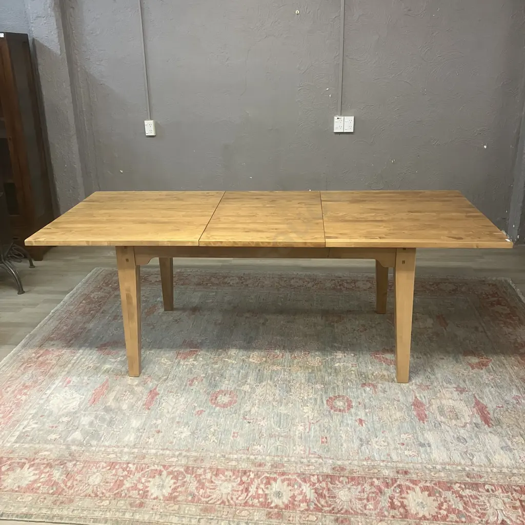 Wooden Rectangular Extension Dining Table With Single Extension. H75 W159.5 / 216.5 D95cm Image 1++