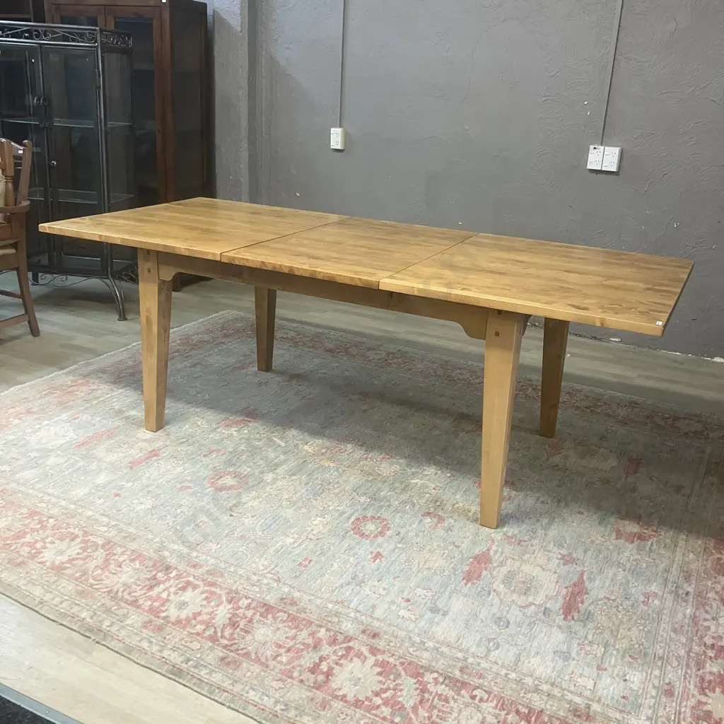 Wooden Rectangular Extension Dining Table With Single Extension. H75 W159.5 / 216.5 D95cm Image 1++