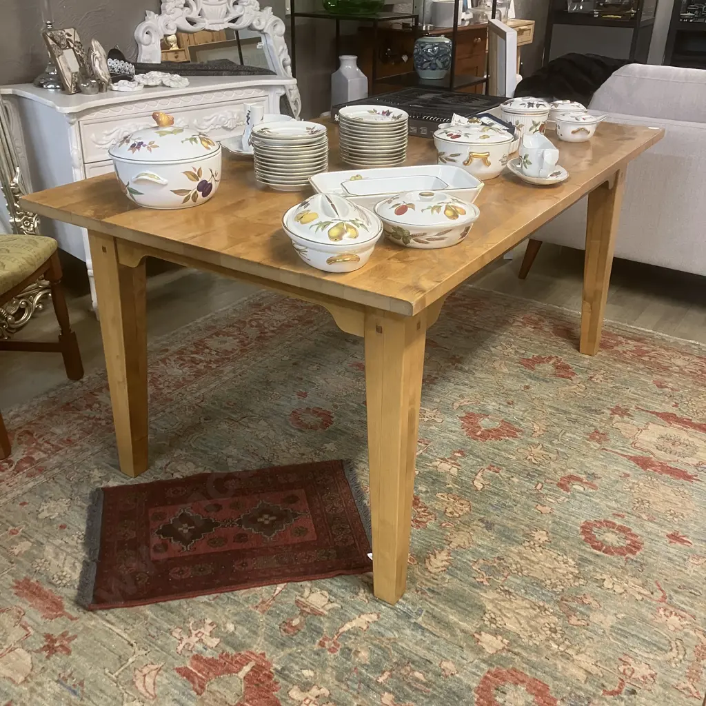 Wooden Rectangular Extension Dining Table With Single Extension. H75 W159.5 / 216.5 D95cm Image 1++