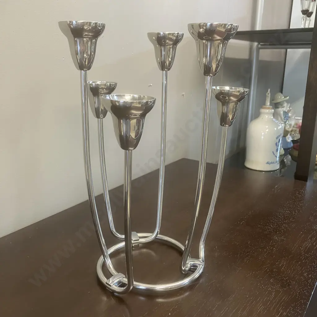 GEORG JENSEN Six-Branch Swing Candelabra. H32cm Image 1++