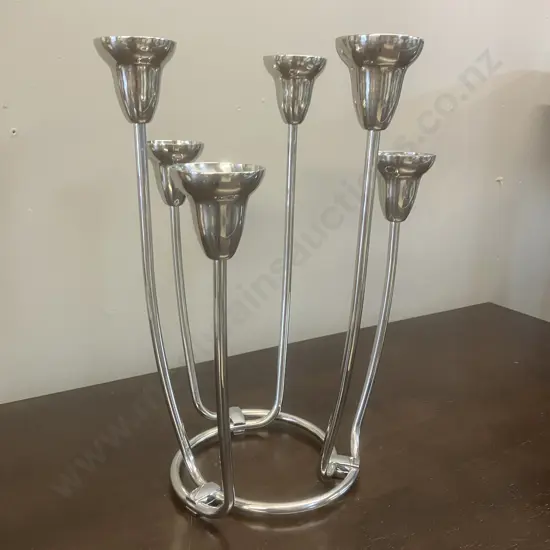 GEORG JENSEN Six-Branch Swing Candelabra. H32cm