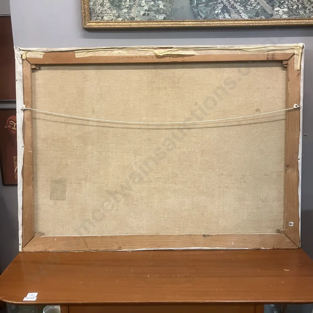 Will Longstaff Original Oil On Canvas - Lake Scene With Boats & Trees Signed. 64 x 89cm Image 1++