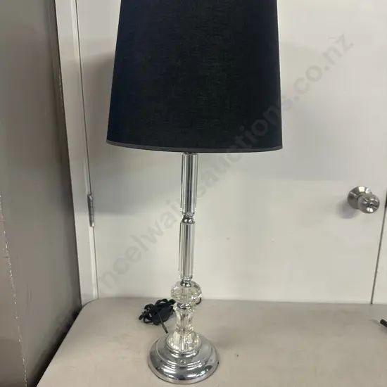 Recollections Table Lamp Streamlined Clear Pillar With Black Shade