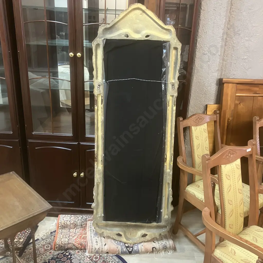 Silver Coloured Ornate Wall Mirror. L167 W59 D5.5cm Image 1++
