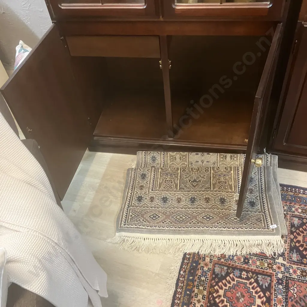 Mahogany 4 Door Display Cabinet With Astragal Doors. Mirror Backed, Adjustable Glass Shelves. H200 W81 D42cm Image 1++