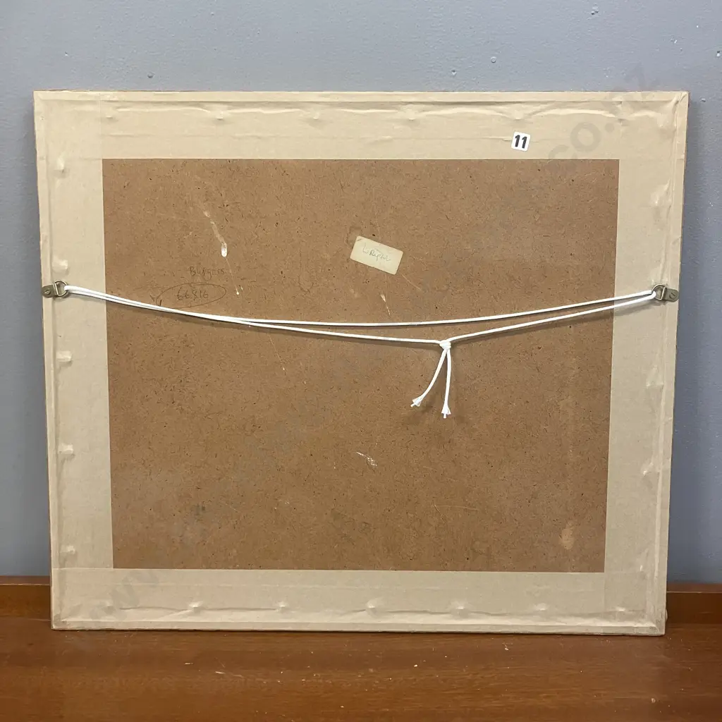 Old Coastal Scene In Oak Frame. 43 x 50cm Image 1++