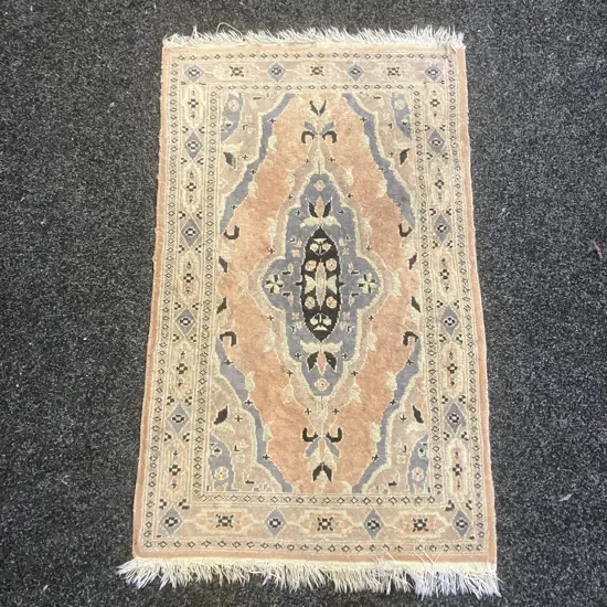 Bokhara Pakistan Pure Wool Rug - Pinks & Blues 101 x 62cm