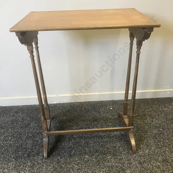 Antique Side Table With Inlaid Top (Part of Nest Originally) H62 W48 D32.5cm