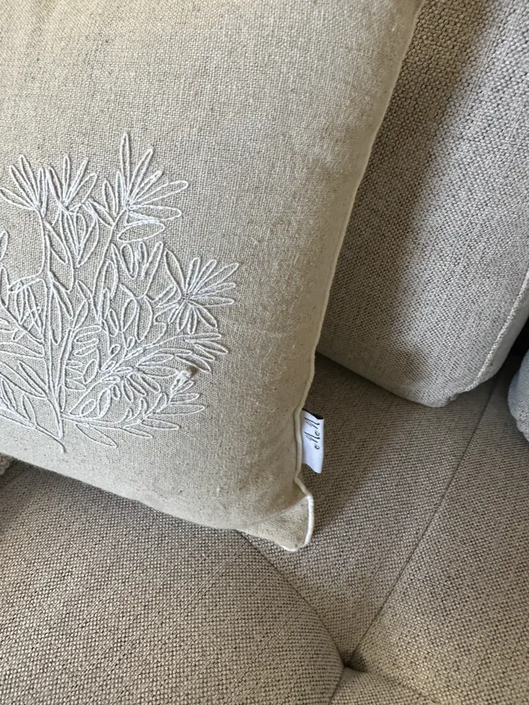 Freedom Cream Knitted Throw & Designer Rectangular Cushion Image 1++