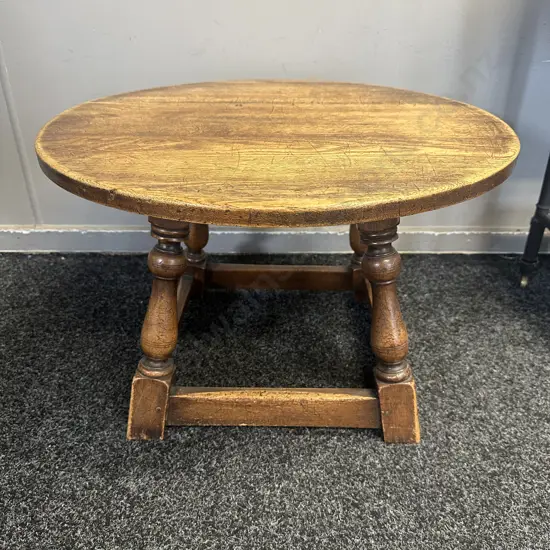 Vintage Oak Round Coffee Table H39,Dia61cm.