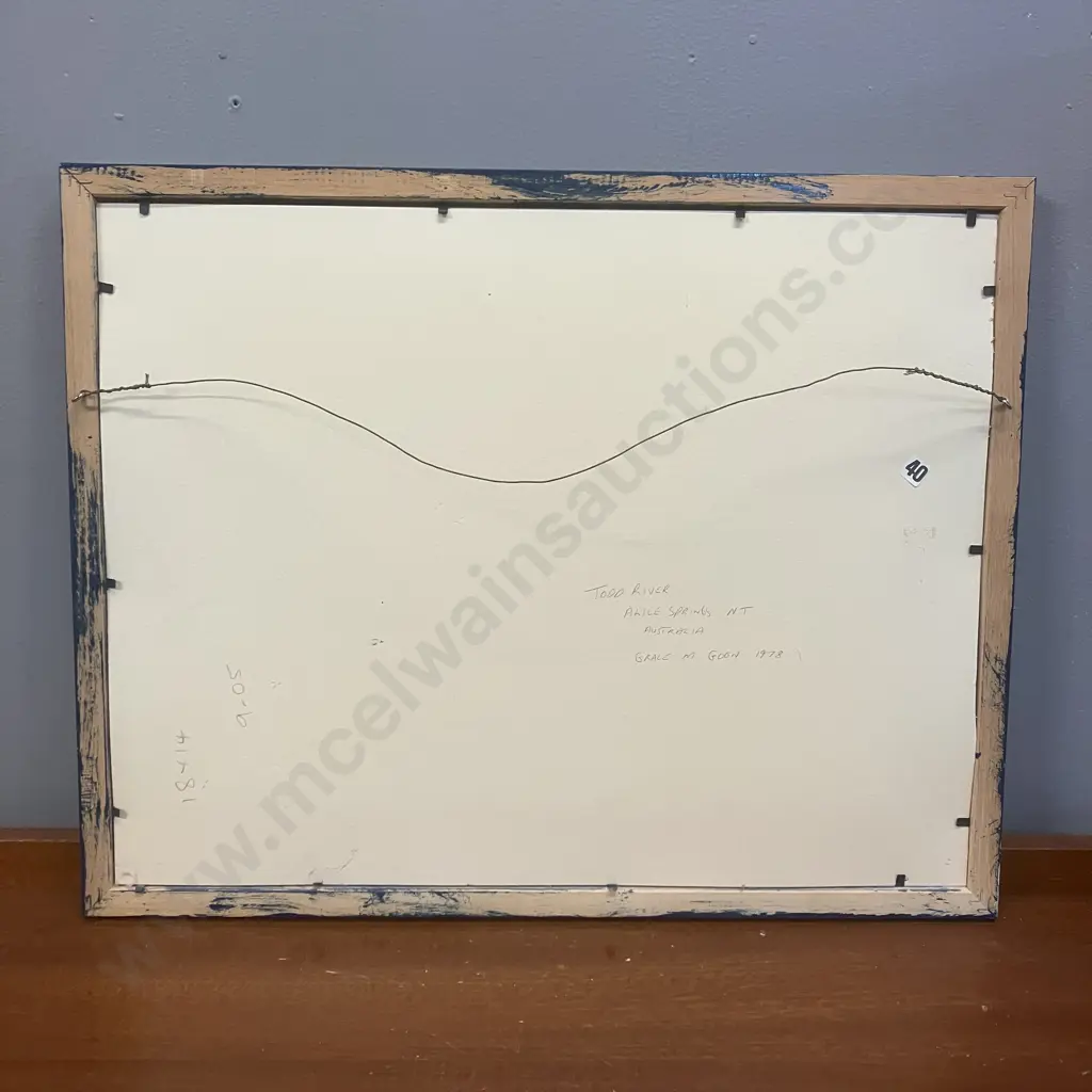 Grace M. Goon 1978 Original Artwork - Todd River, Alice Springs. N.T Australia. 39 x 49cm Image 1++