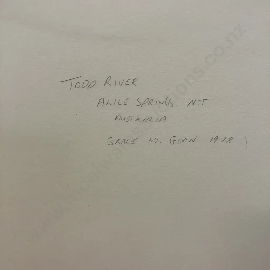 Grace M. Goon 1978 Original Artwork - Todd River, Alice Springs. N.T Australia. 39 x 49cm Image 1++