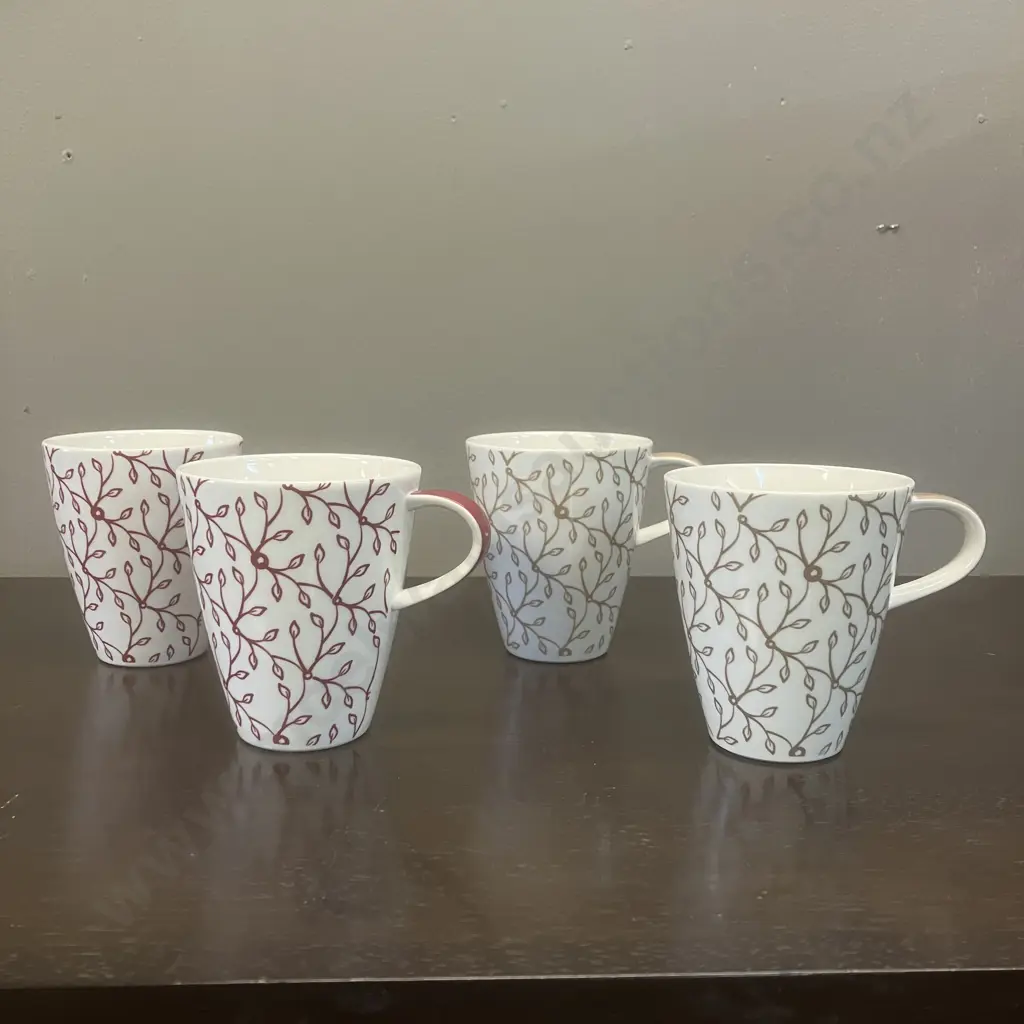 Four x Villeroy & Boch Caffe Club Porcelain Mugs Image 1++